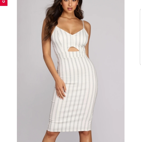 STRIPE IT RIGHT MIDI DRESS - Picture 4 of 4